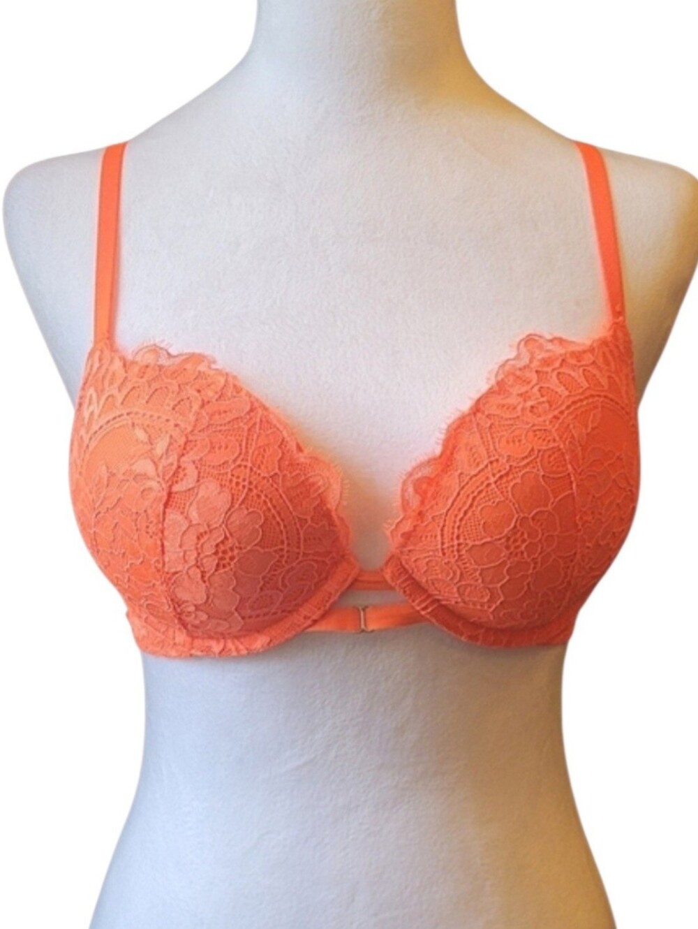 🥳4/$25!🥳 La SENZA Orange Lace Push-Up Bra